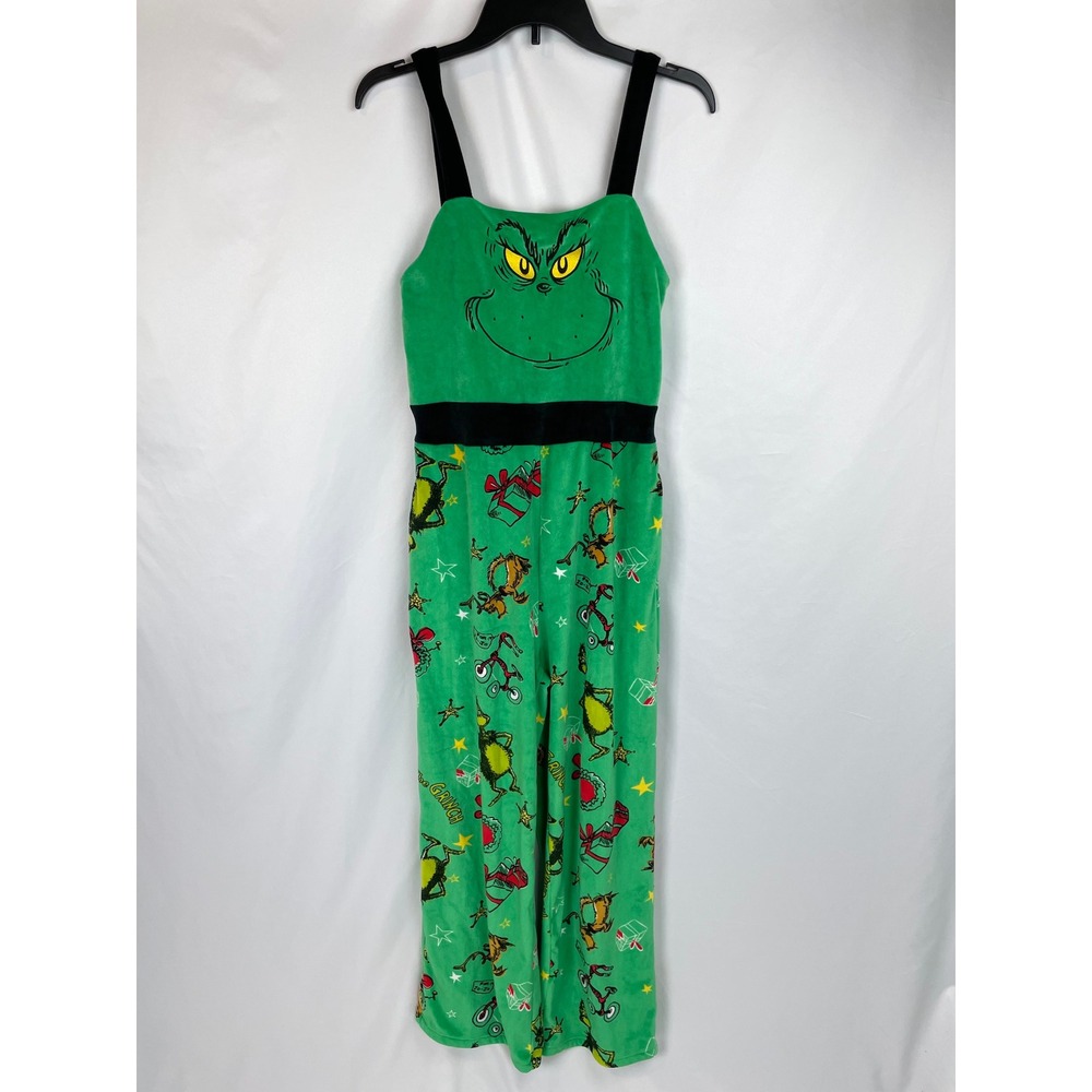 Grinch Women Medium 7-9 Green Jumper Romper One Piece Christmas Party Holiday